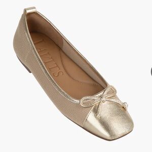 Eric Javits Gold Metallic Ballet Flat Women’s Size 9 NEW Breathable Mesh